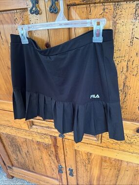 Fila Black Pleated Tennis Skirt with Logo